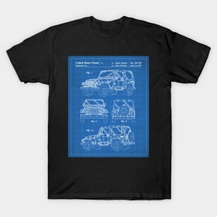 Off Road Sports Car Patent - Car Lover Off Roading Art - Blueprint T-Shirt